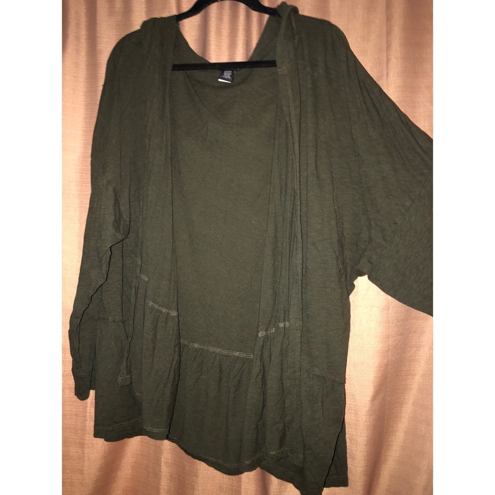 Torrid | Cardigan with Hoodie 5x | Olive Green